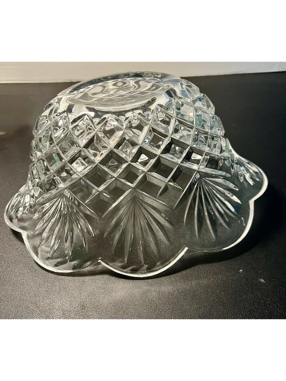 Shannon Designs of Ireland 1980s Pineapple Bowl Hand Cut Lead Crystal, 12x4.5”